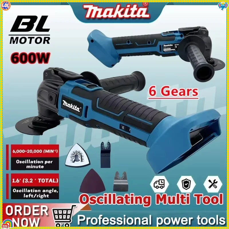

Makita 20000OPM Electric Saw Woodworking Power Tool 600W Oscillating Multi Function Tool Trimmer Cutting for 21V 18V Battery