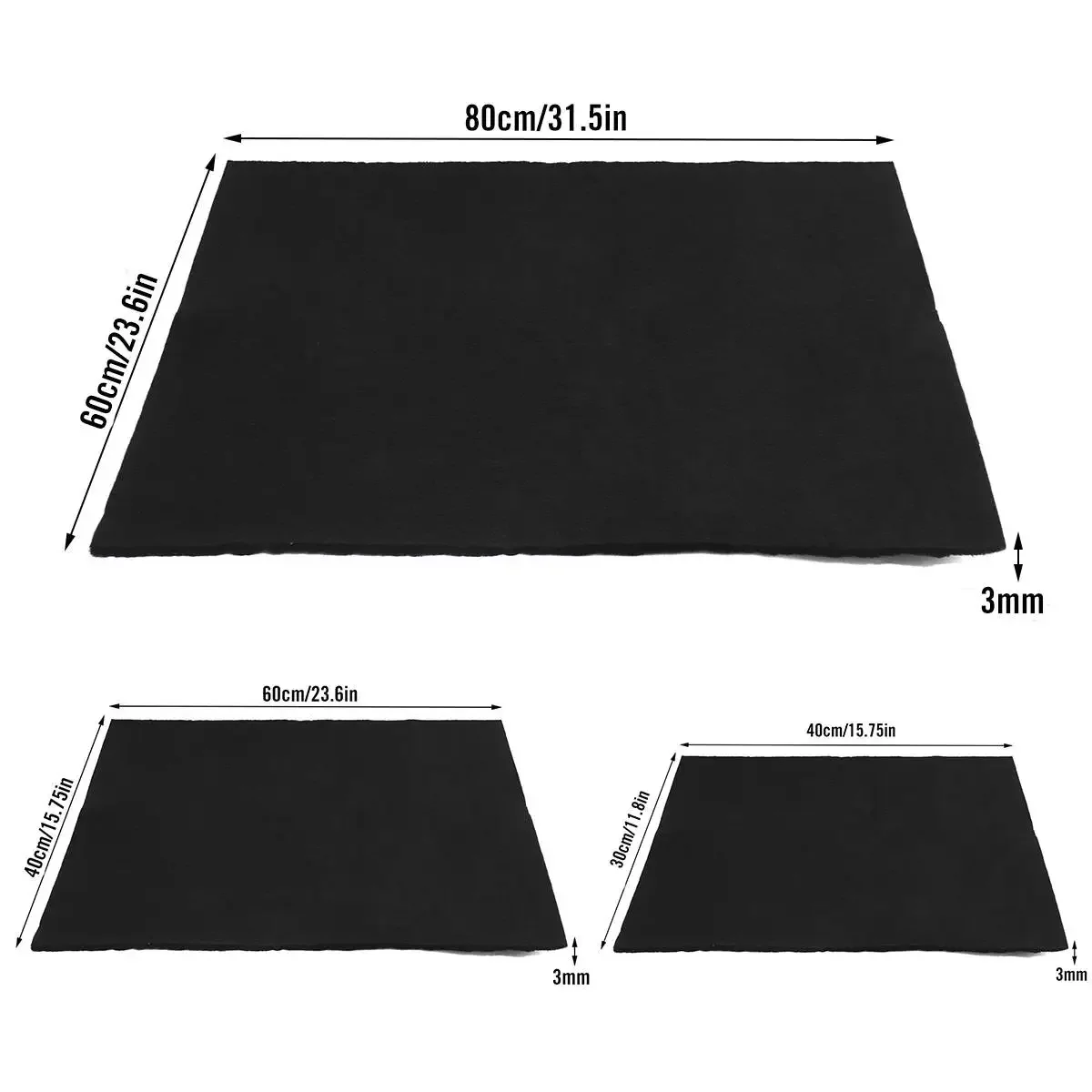Home Fabric Black Air Conditioner Activated Carbon HEPA Air Purifiers Accessories Purifier Filter Fabric 3 Size Thickness 3mm