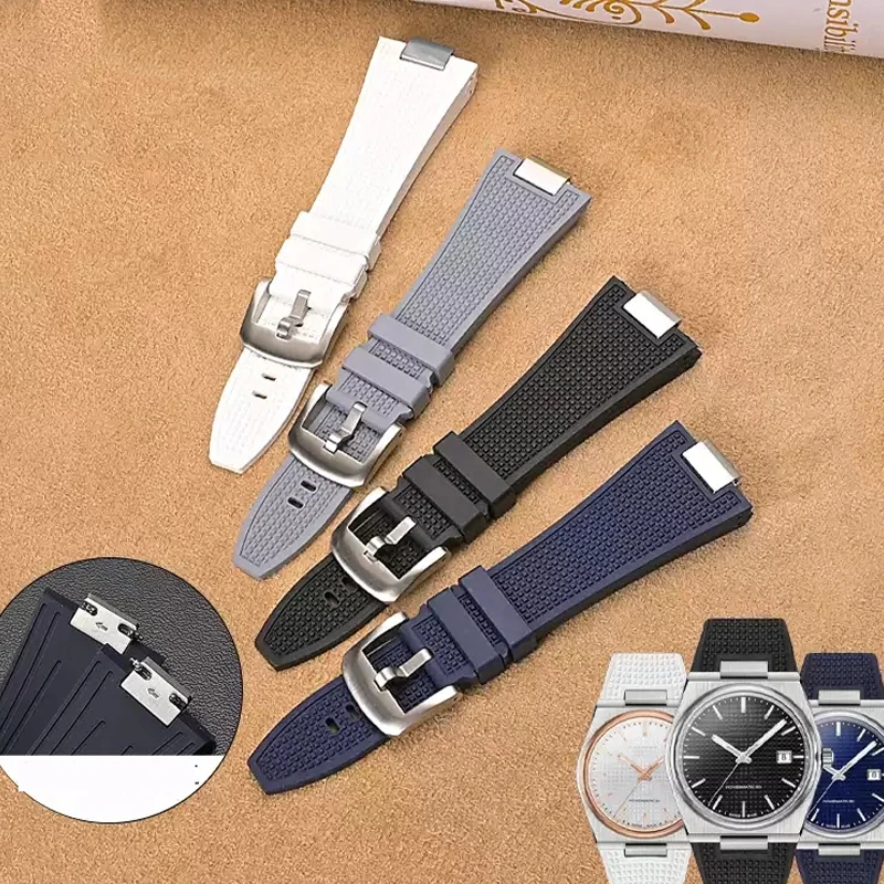 

Quick release 27mm Silicone Watch Strap For Tissot PRX T137.407 T137.410 High Quality Fluorine Rubber Watchband men's Bracelet