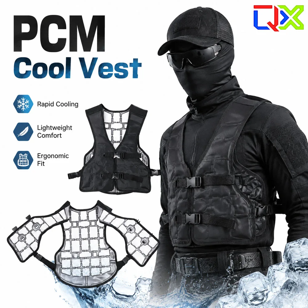 QX PCM Cooling Vest Neck Cooler TPU Quick Cooling Ice Body Wrap Heatstroke Relief Outdoor Summer Cooling Gear