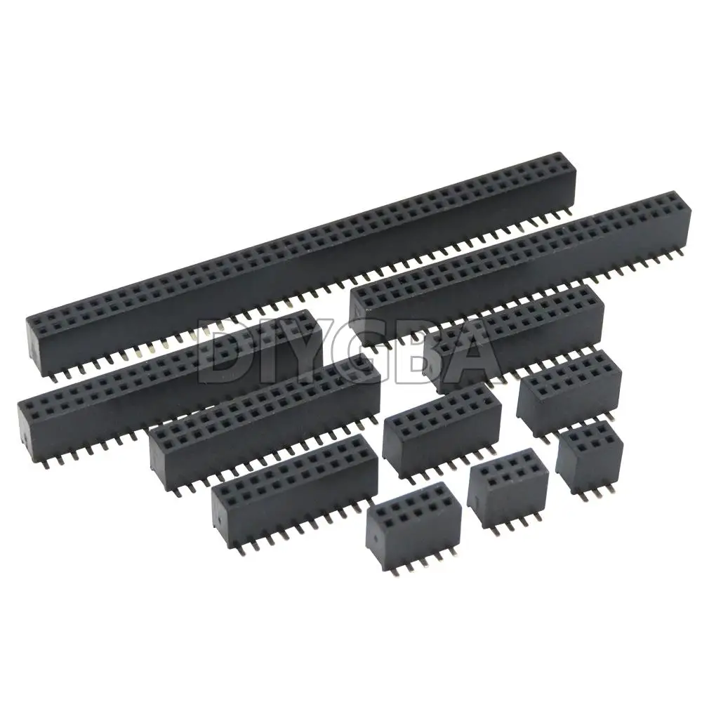 10PCS SMT 1.27mm 1.27 Double Row Female Breakaway PCB Board Pin Header Socket Connector 2*5 2*10 2*12 2*15 2*20 2* 3-50P