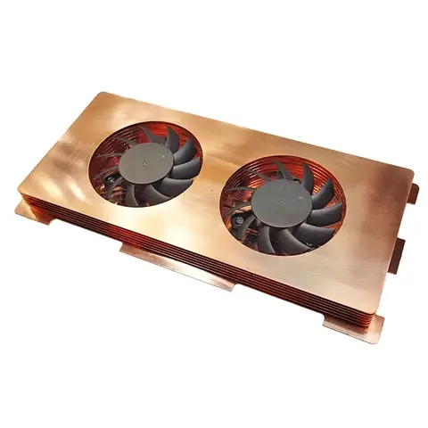Pure  Copper GPU Backplate Radiator Kit Graphics Card Backplane Memory Cooler Dual Fan GPU Heatsink for RTX 3090 3080 3070