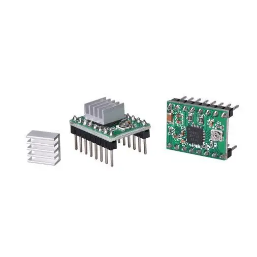 5 Stück A4988 Step Stick Stepper-Treiber + Kühlkörper für Reprap 3D-Drucker-Teile, roter Schrittmotor-Treiber mit Kühlkörper-Zubehör – Detail 8