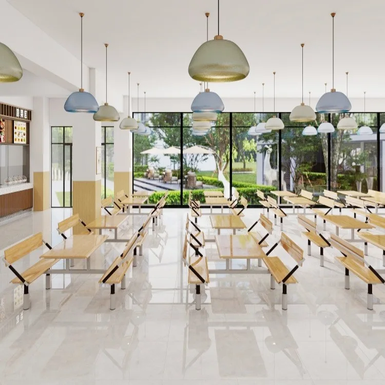 Canteen Dining Table School Student Company Unit Canteen Staff One-piece Breakfast Restaurant Fast Food Restaurant Rock Slate Di