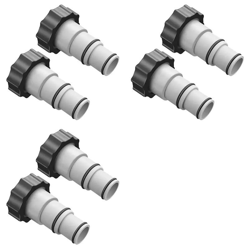 

【SPECIAL】6PCS Replacement Hose Adapter For Above Ground Swimming Pool, 1.5 To 1.25 Inch Hose Adapter For Threaded Pumps