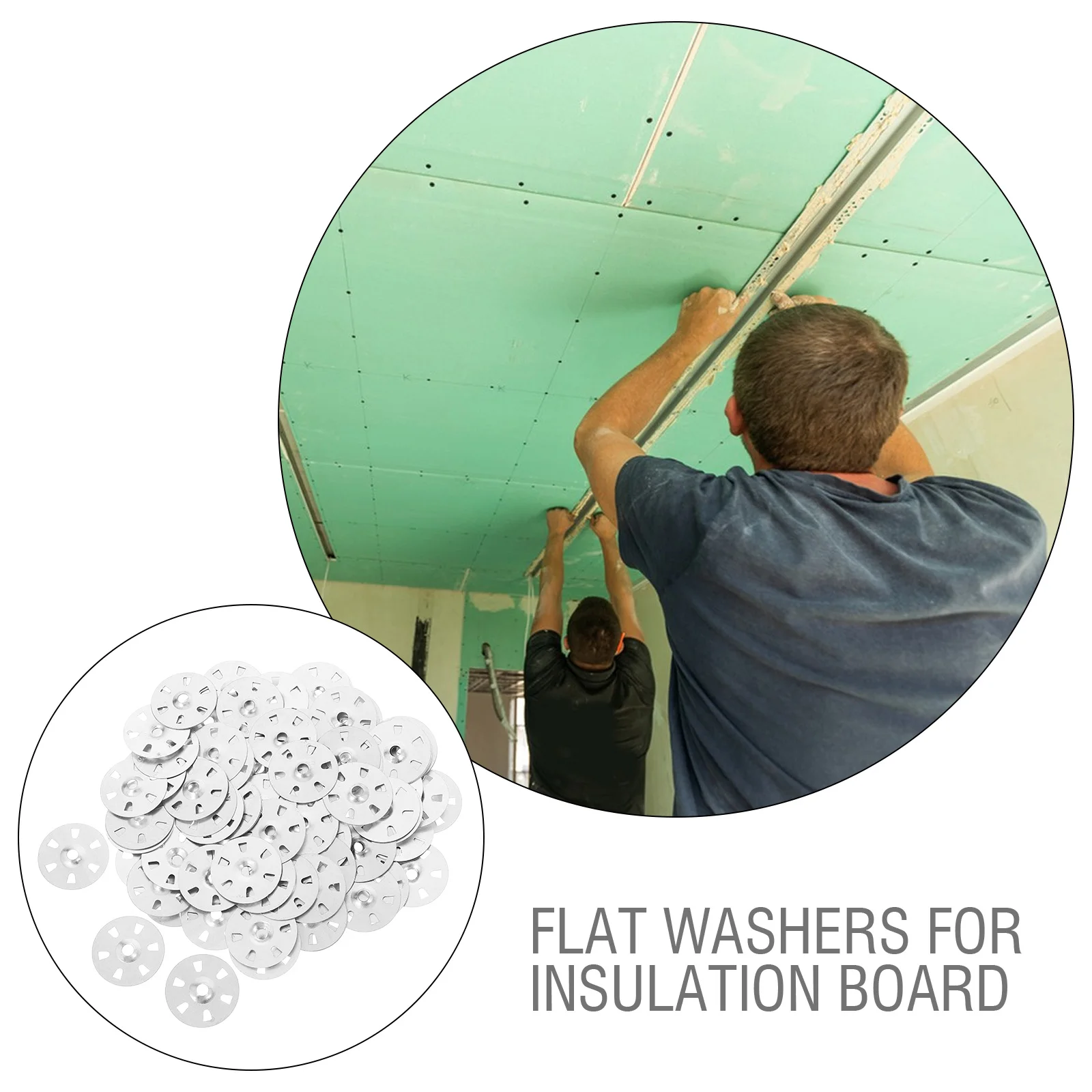 100 قطعة ستة حفرة الحديد المجلفن العازلة مجلس غسالات سهلة التركيب ل الجبس مجلس جدار السقف دريوال الجص السحابات