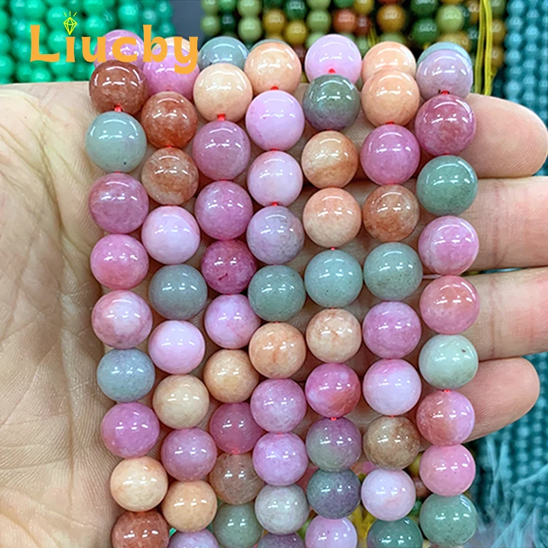 Natural stone optimize Colorful jade beads Handmade for Jewelry Making DIY Accessories Charm Bracelet 15