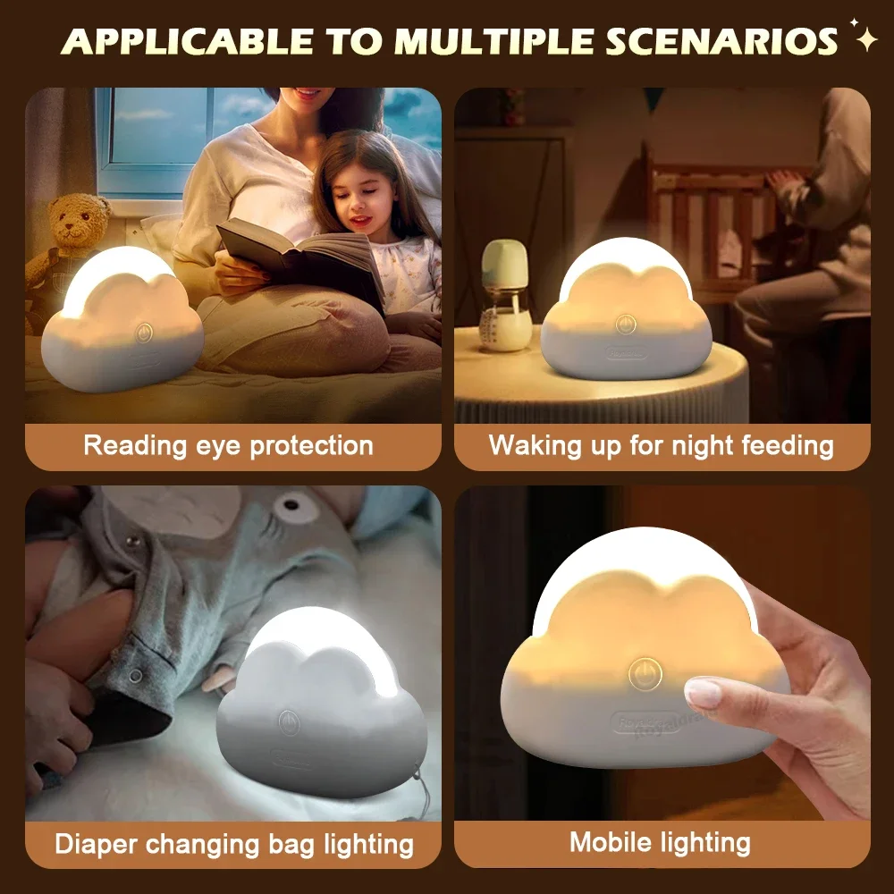 NEW Creative Cloud MIni Night Light USB Rechargeable Portable Bedroom Home Decoration Desktop Lamp for Children Birthday Gift