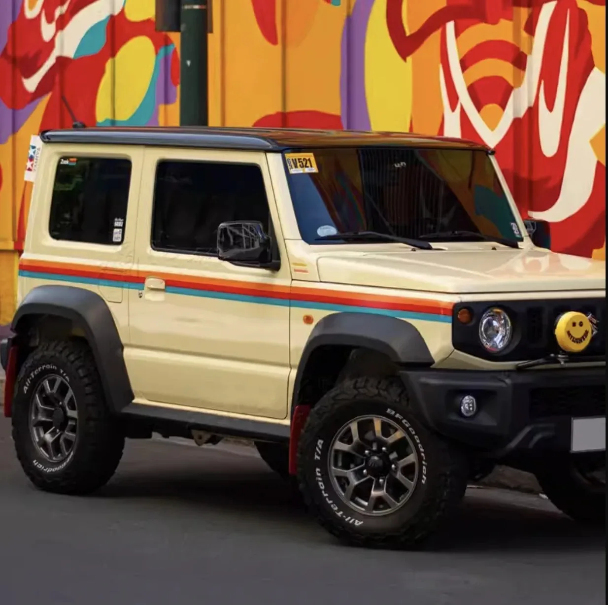 

4pcs Retro Tricolor Waistline Decal Stripe Stickers Surround Wrap Kit Vinyl Decoration Modified Accessories for Suzuki Jimny