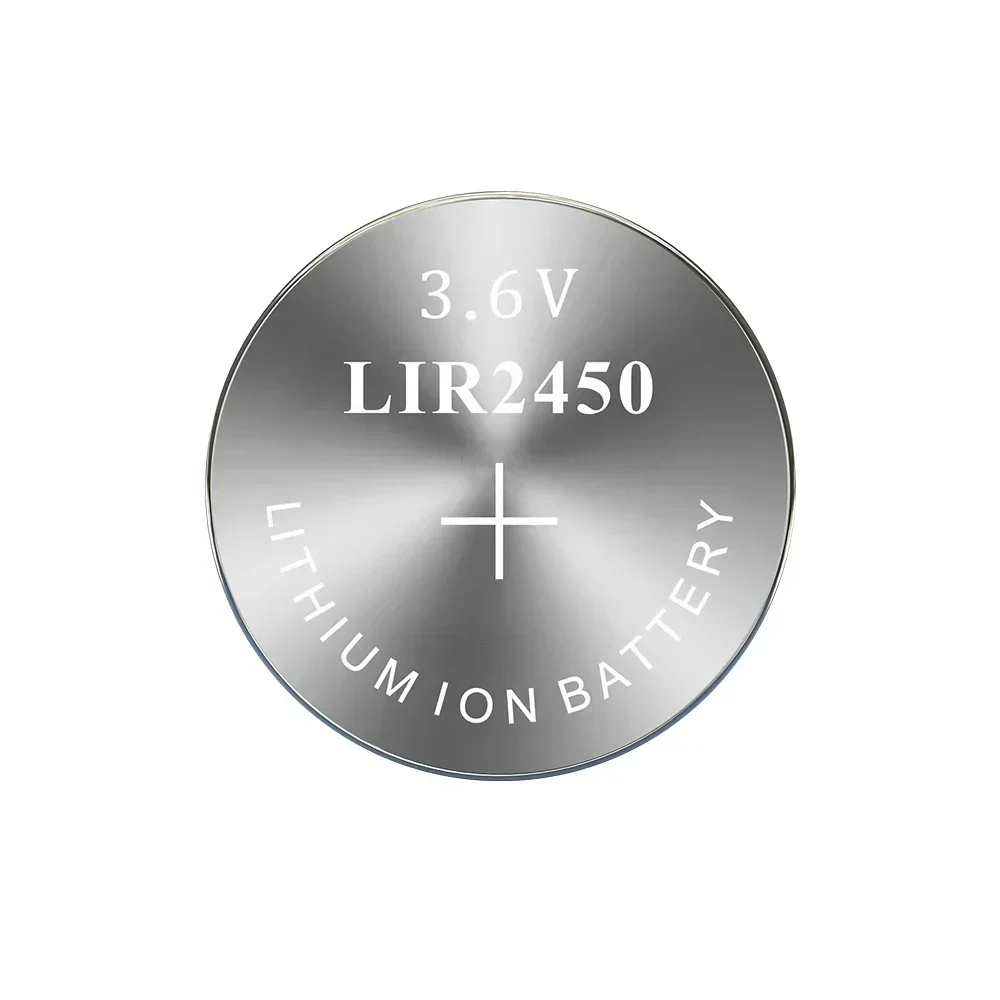 2-100PCS LIR2450 Wiederaufladbare Knopfbatterie 3,6 V Langlebige Lithium-Knopfzelle Für CR2450 Ersatzbatterie