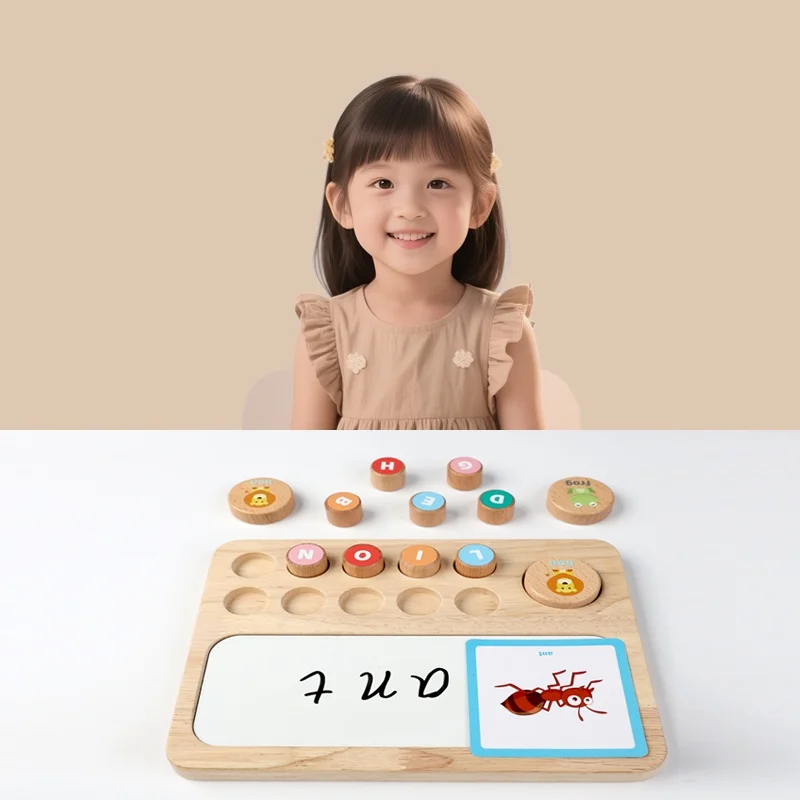 Montessori Wooden Number Board Alphabet Cognitive Number Matching Puzzle Game Subtraction Operation Logical Thinking Training