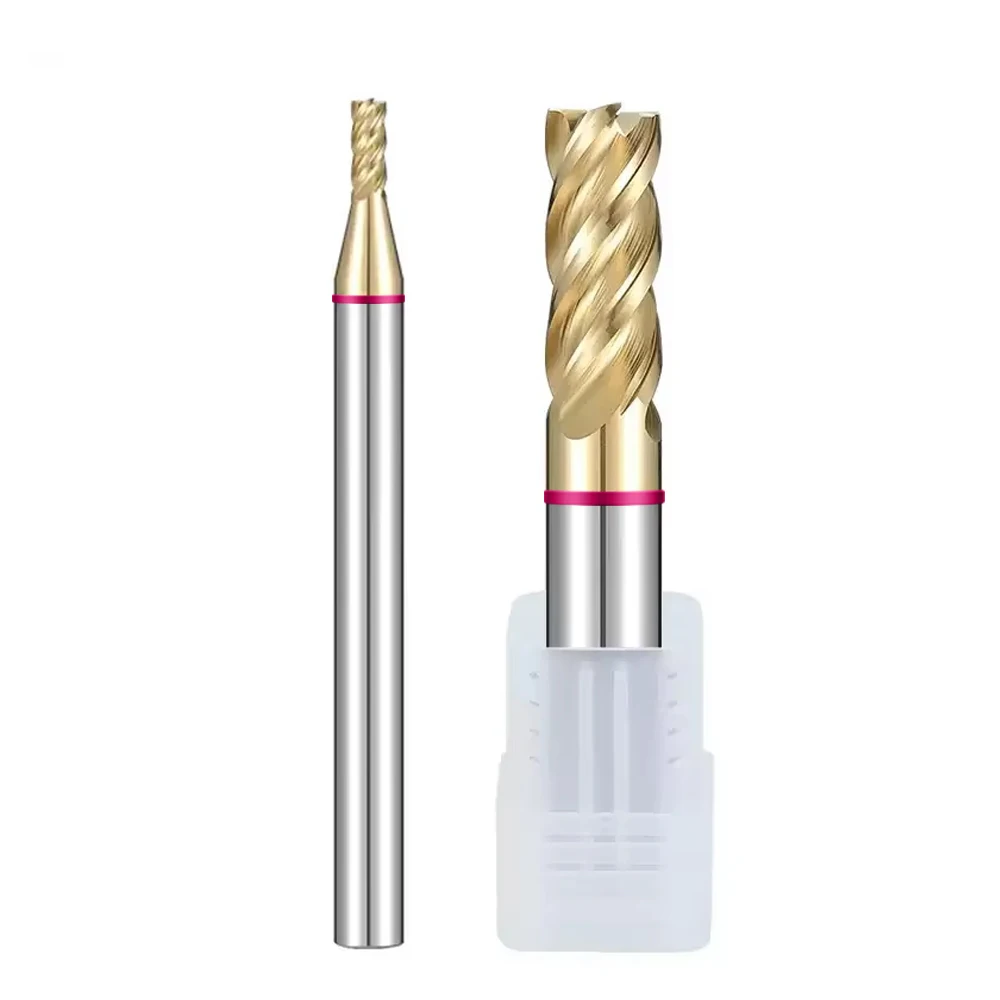 Imagem -06 - Yifino Tgp-hrc60 2-ring Tungsten Aço Carbide Revestimento Fundo Plano Fresa Cnc Mecânica Machin End Mill Ferramenta Rosa