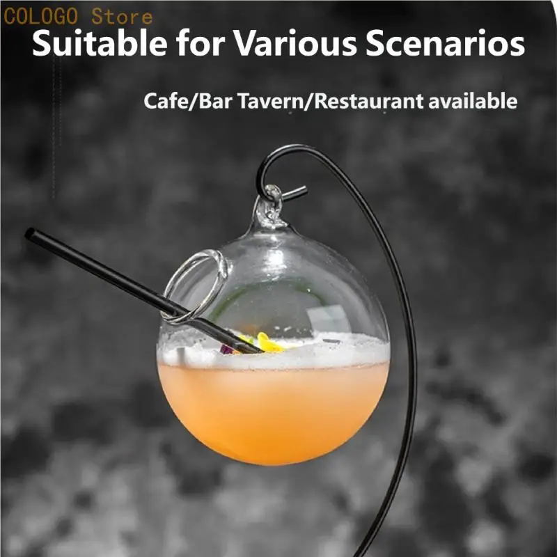 Iron Frame Suspended Glass Elegant Beverage Container Cocktail Cup For Kitchen D0LD