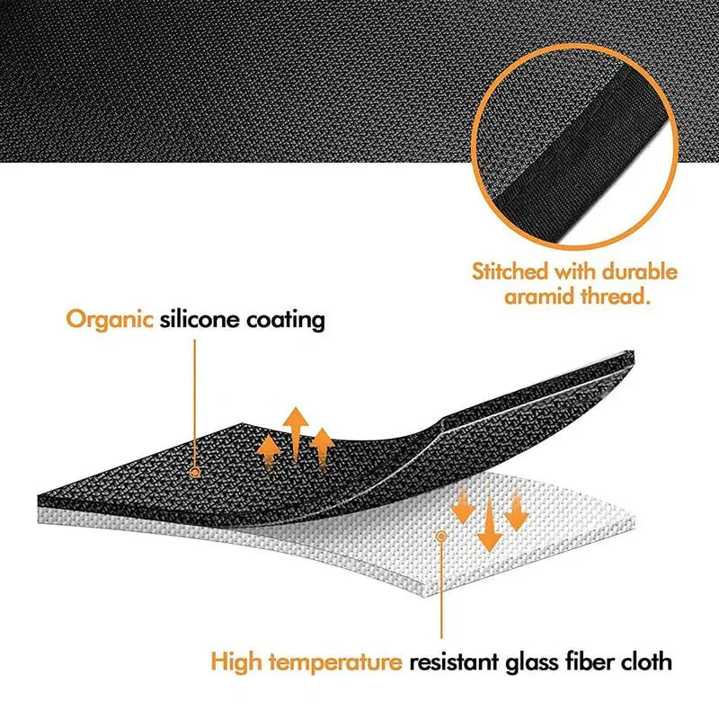 Under Grill Mats For Outdoor Grill Floor Protector Mat Fire Retardant Mat Oil-Proof Heat-Resistant Waterproof Design Good