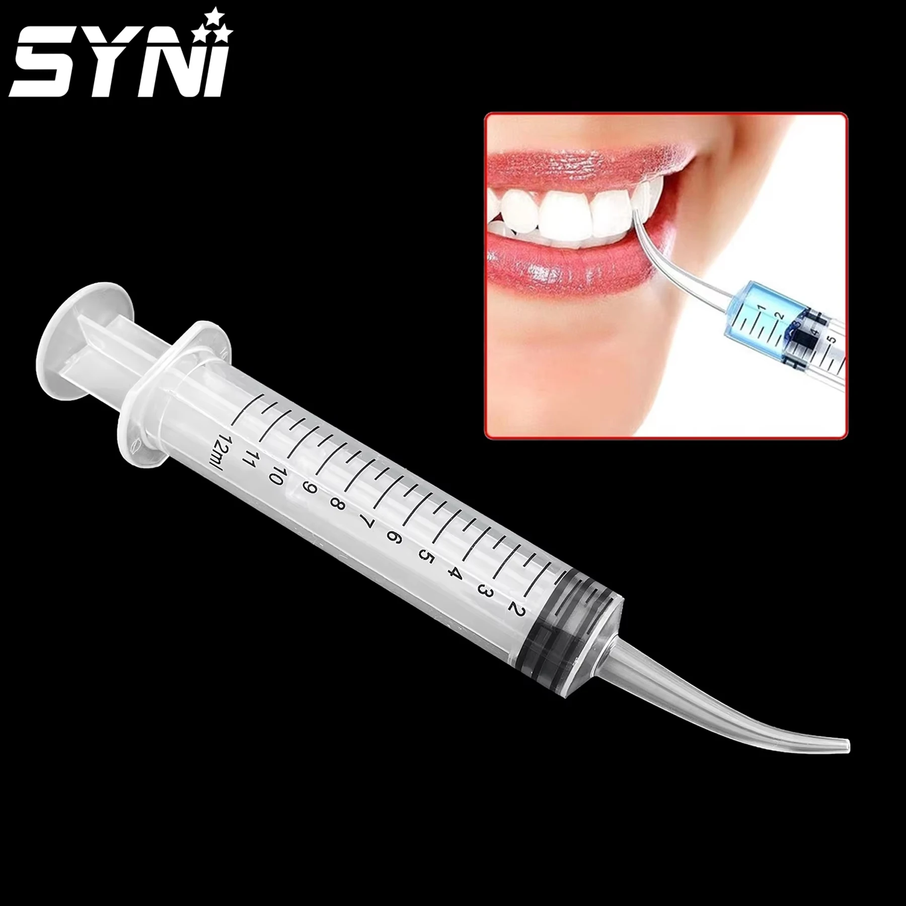 

5pcs Disposable Dental Irrigation Syringe with Curved Tip 12ml for Dentist Use Dental Consumable Material Dental Instrument