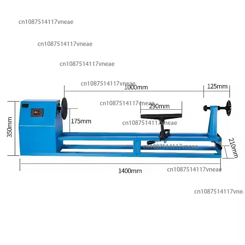 Mini 14-Inch 600-Watt Wood Turning Lathe with Automatic Manual Belt Speed Regulation Engine Gear Core Components Included
