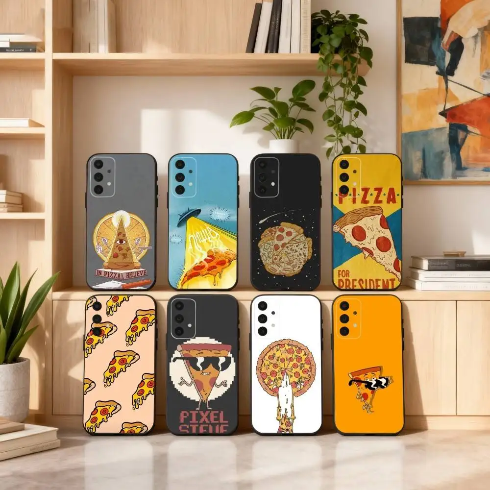 

Delicious cartoon P-pizza Phone Case For Samsung S25,24,23,22,30,21,10,9,Ultra,Plus,Lite,FE,4,5 G Soft Black Case
