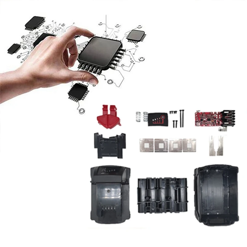علبة البطارية + PCB شحن لوحة الدوائر ل ميلووكي M18 10 الأساسية 18 فولت 18650 عدة ليثيوم أيون علبة البطارية طقم لوحة واقية