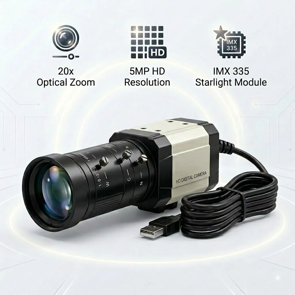 Industrial 5MP IMX335 1080P USB Camera Manual Zoom Lens 2.8-12mm 5-50mm 5-100mm for Machine Vision PC Linux Raspberry Pi