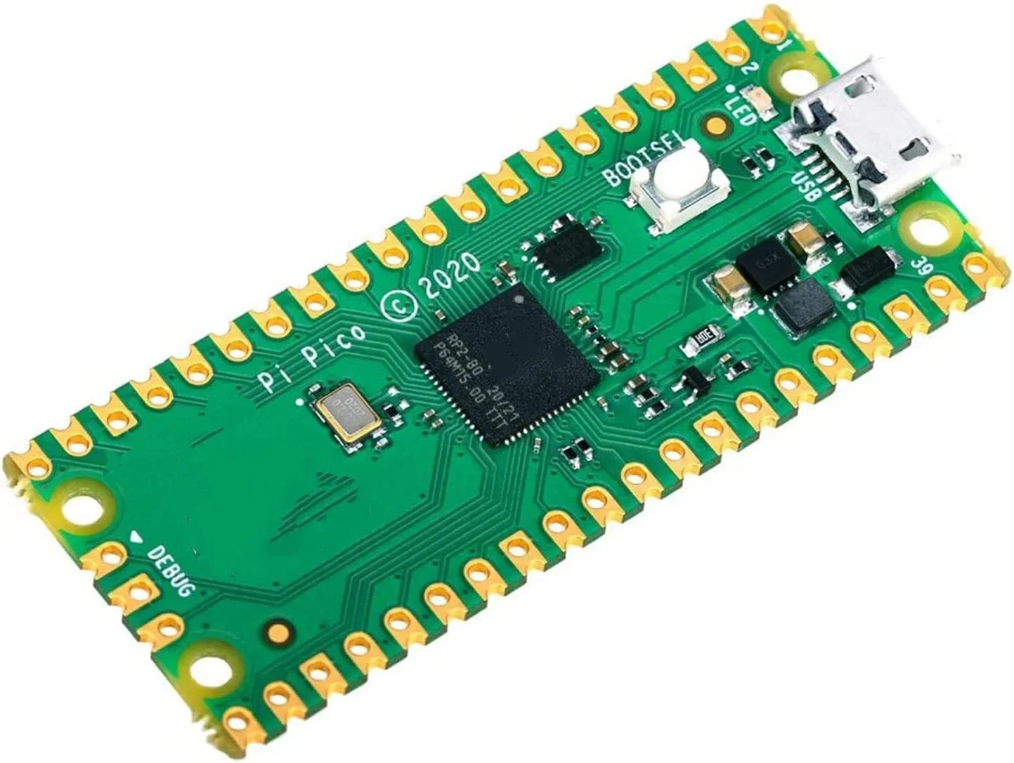 

Микроконтроллер Pi Pico RP2040, двухъядерный ARM Cortex M0 + процессор-1 шт.