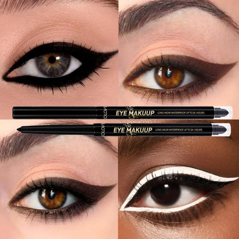 4 Color Cotton Tip Eyeliner, Waterproof Eyeliner, Easy To Apply, Smudgeproof, Long Lasting, Eye Liner Beauty Cosmetics