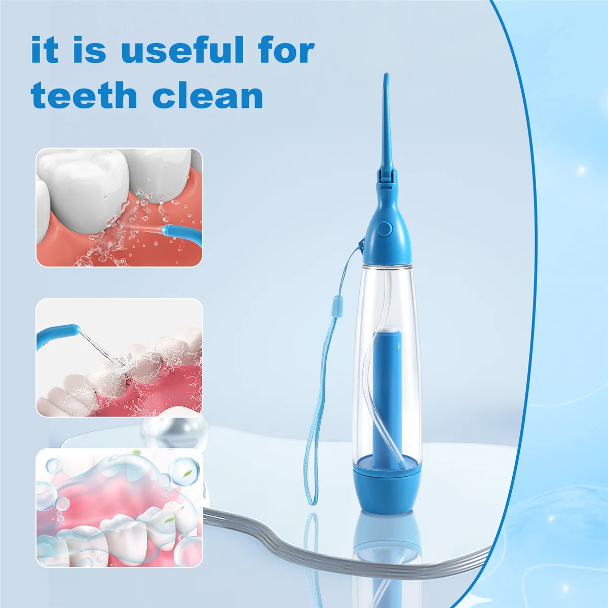 New Portable Oral Irrigator Clean the Mouth Wash Your Tooth Water Irrigation Manual Water Dental Flosser No Electricity Abs