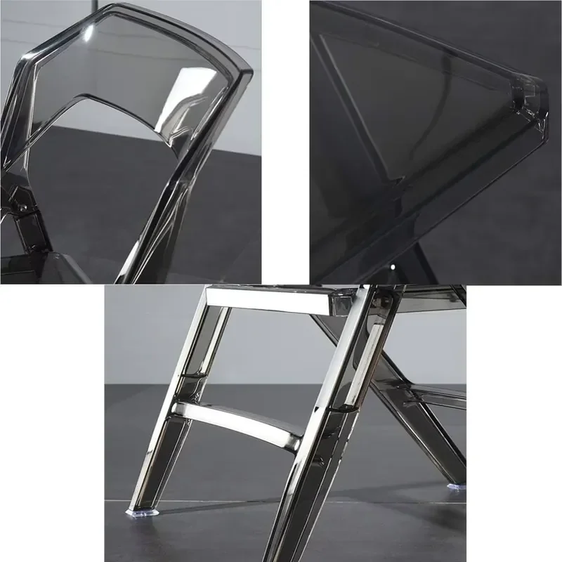 Transparent Acrylic Clear Foldable Chair Portable Plastic Outdoor Garden Resin Folding Camping Chair with Backrest