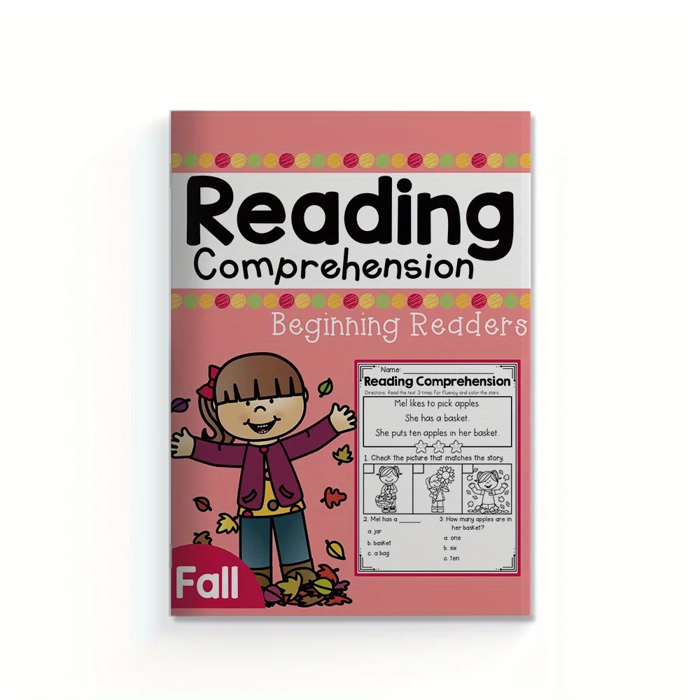 3-Book Set Reading Comprehension Workbooks for Beginning Readers, Seasonal English Practice Collection with Summer