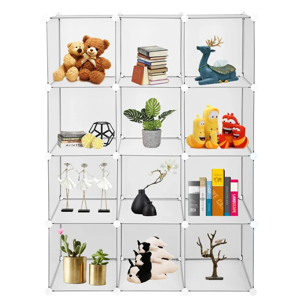 Cube Storage 12-Cube Book Shelf Storage Shelves Closet Organizer Shelf Cubes Organizer Bookcase