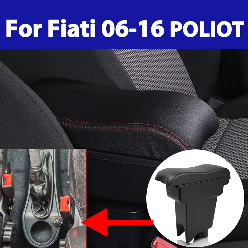 

For FIATi 06-16 IDEA POLIOT Box Special Center Console Modified Double Layer Storage Box with car Interior