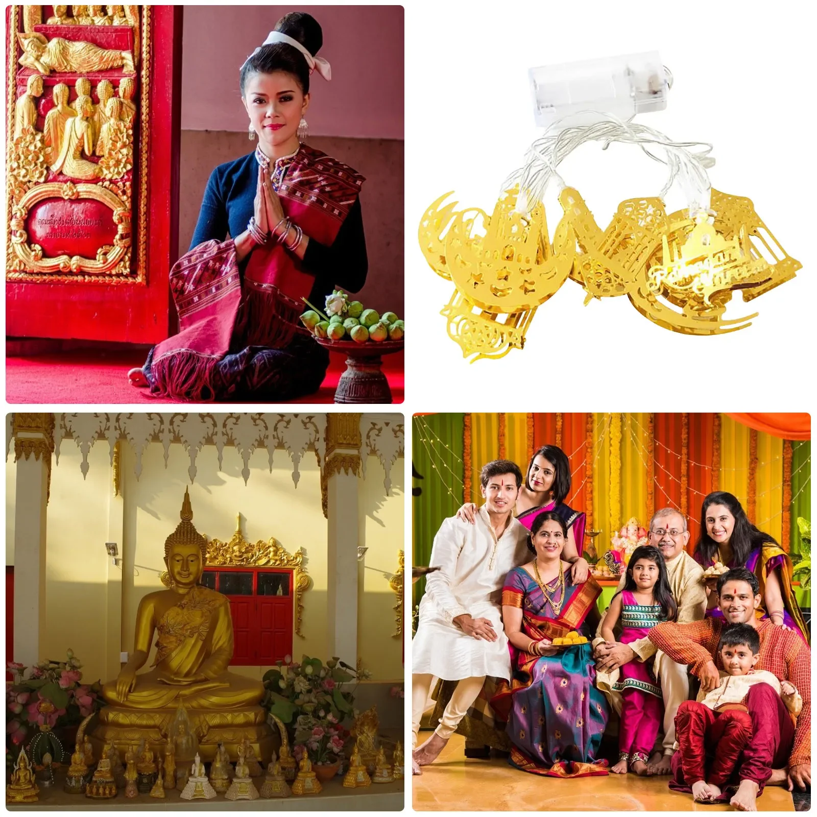 Muslim Ramadan LED Castle String Light Decoration 117.9" Party Supplies