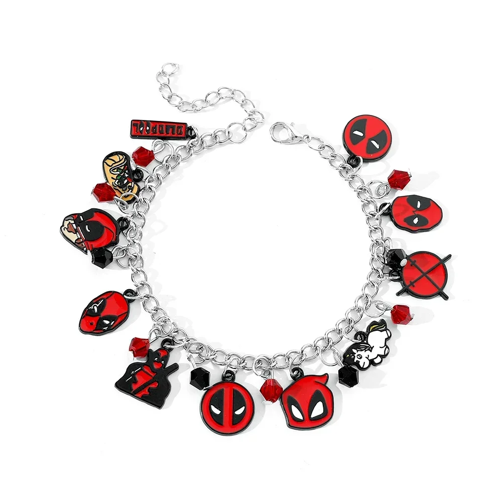 

Hot Deadpool Bracelet Avengers Enamel Charm Pendant Bangles Trendy Women Hand Chain Fashion Jewelry Accessories Gifts