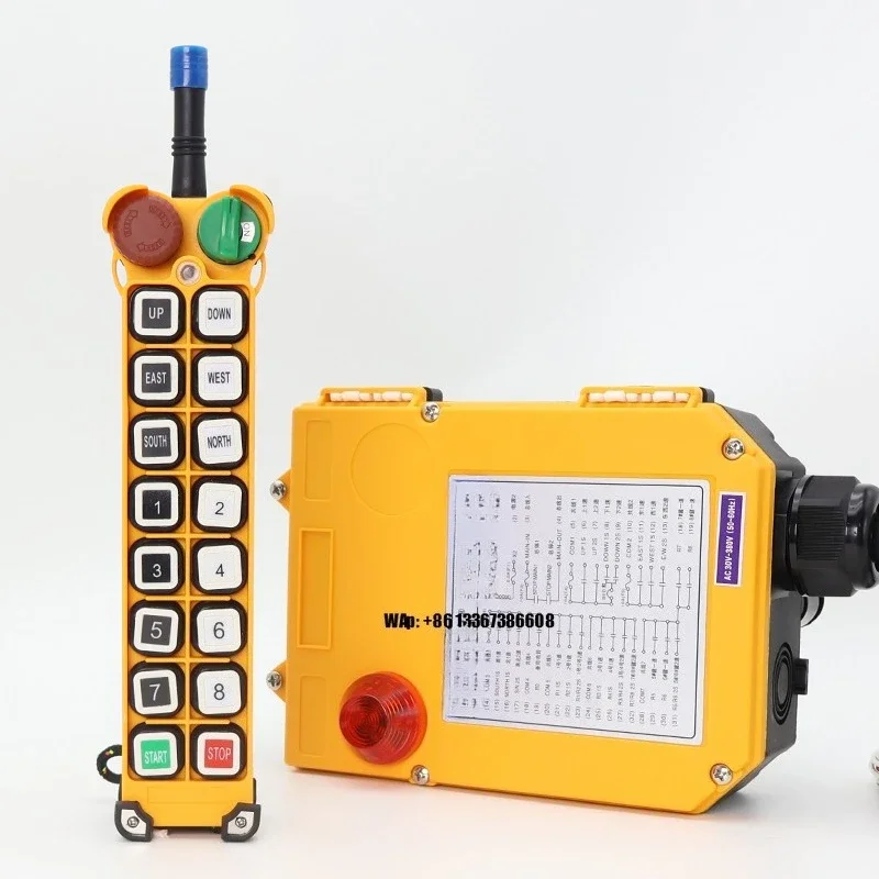 F24-14D Popular 915MHz Wireless Remote Transmitter Receiver for Cranes & Hoists LED Type Fixed Code Shock Function Door Usage