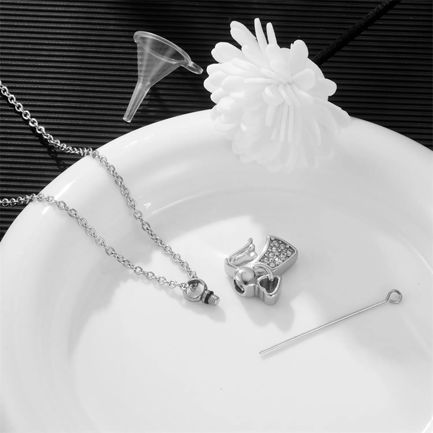 Cremation Necklace - Stainless Steel Ashes Pendant for Human Ash, Memorial Urn Jewelry Keepsake