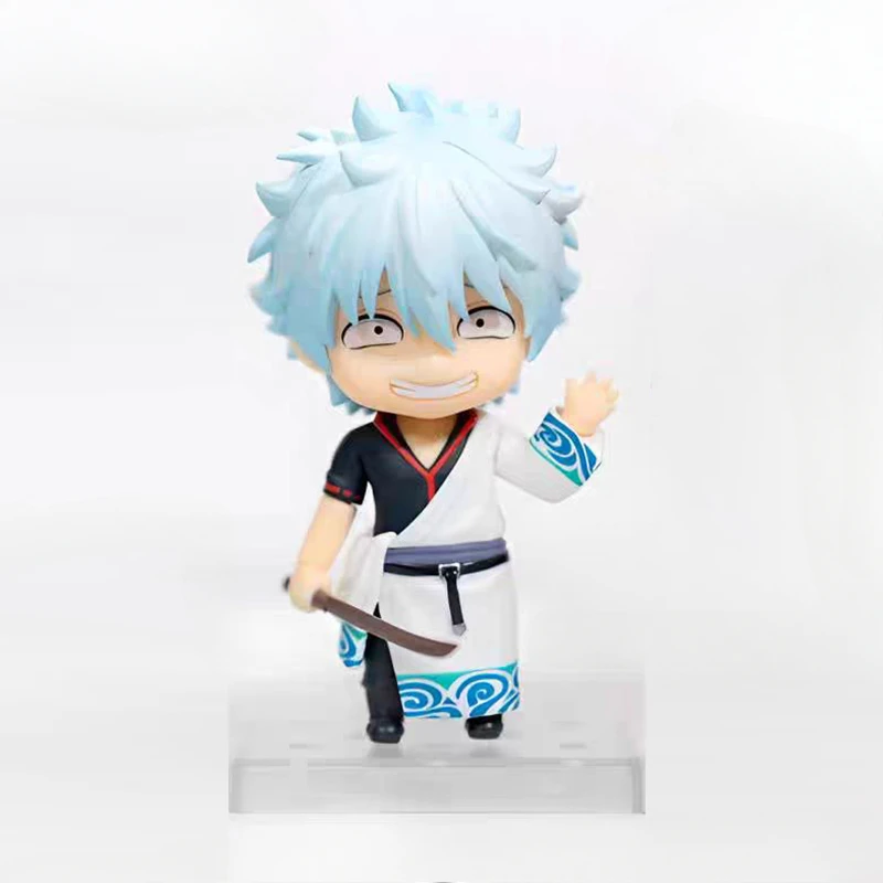 

10cm Anime Cute 2420# Dolls Gintama Nendoroid Figure Q Version Sakata Gintoki Action Figure Desk Model PVC Collectible Toys Gfit