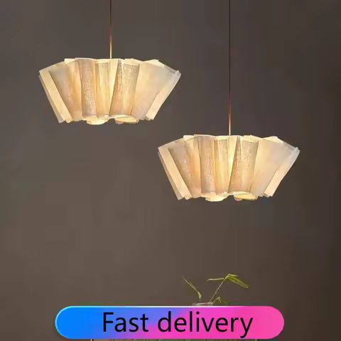 Lámpara colgante de tela estilo Wabi-sabi japonés - Restaurante, tienda de ropa, luces colgantes decorativas, candelabros tejidos a mano Vintage