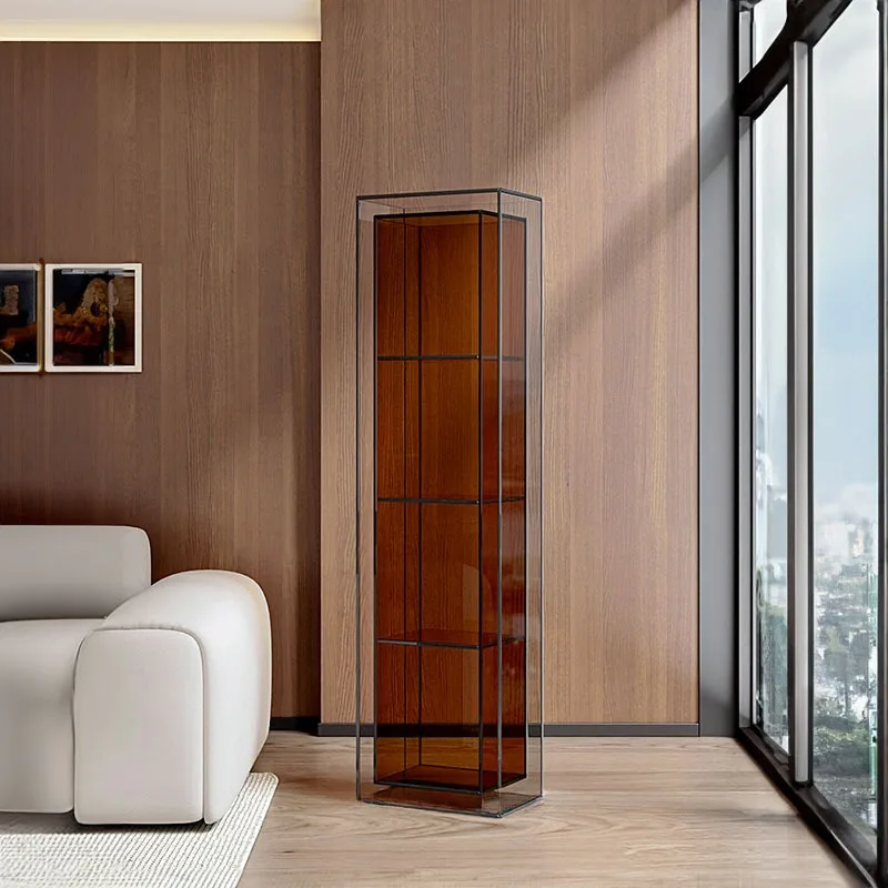 Floating Storage Cabinet Multi-layer  Bookshelf Floor-to-ceiling Home Bedroom Living Room Office Transparent Acrylic Cabinet