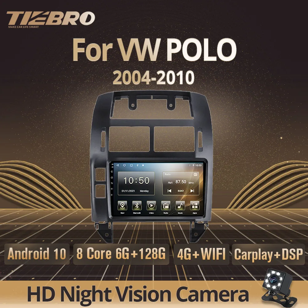 

Tiebro 2DIN Android 10 для Volkswagen POLO 2004-2010 автомобильный мультимедийный плеер 2 Din Android стерео приемник автомобильный GPS-навигатор DSP