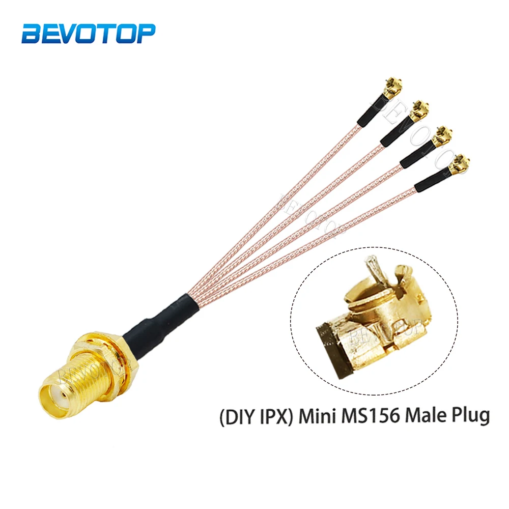 

1PCS RG-178 SMA /RP SMA Female to 4x DIY Mini MS156 Male Connector Y Splitter Cable RG178 Pigtail WIFI Antenna Extension Jumper