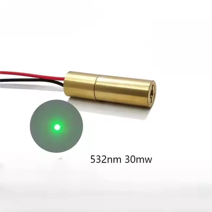 10X34mm532nm30mW Macchina per marcatura per macchina per incidere Modulo laser verde Punto di posizionamento Lente in vetro