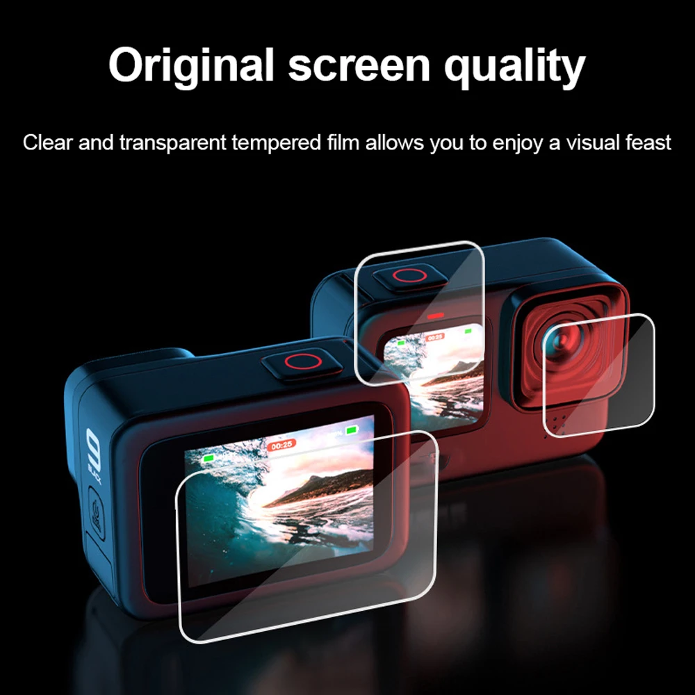 for GoPro 9 10 11 Protective Silicone Case Tempered Glass Screen Creen Protector Film Lens Cap Cover for Go Pro Camera Accessory