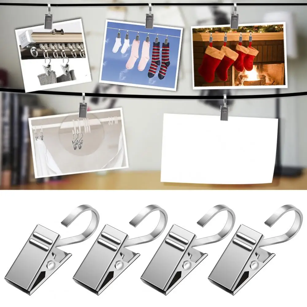 Hanging Curtain Clip Metal Curtain Clip 50pcs Heavy Duty Curtain Clips with Hanging Hooks Strong Load Bearing Shower Clamps