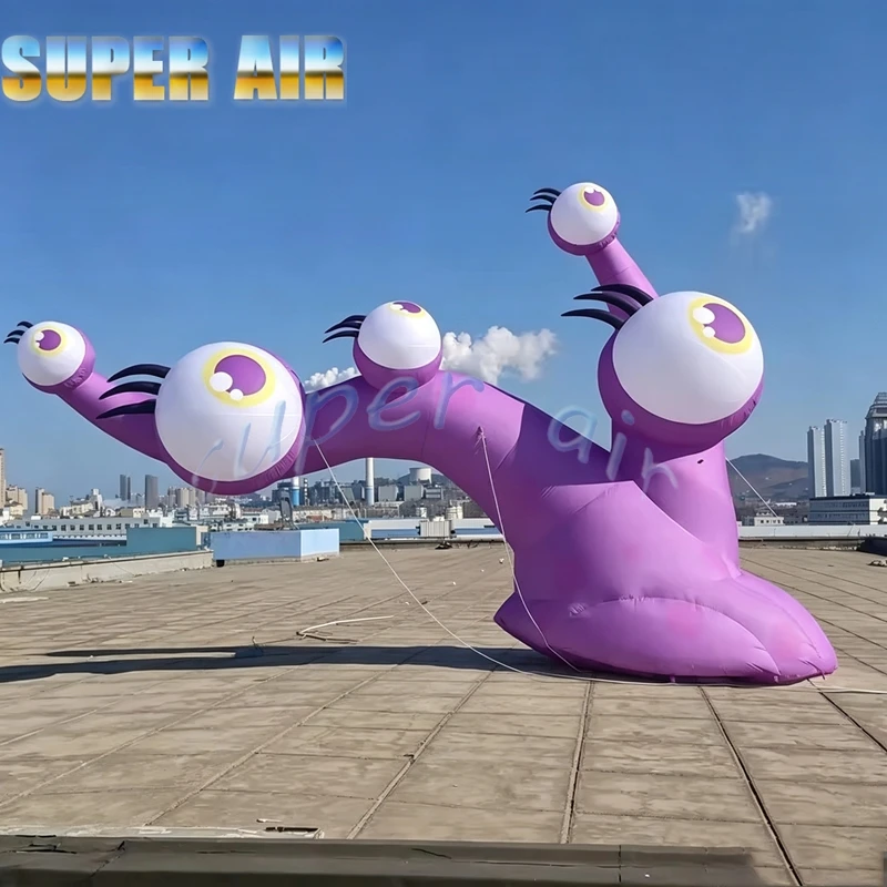 Giant Purple Inflatable Multi‑Eyed Monster Tentacle for Rooftop Yard Halloween Club Music Festival Art Show Commercial Decor