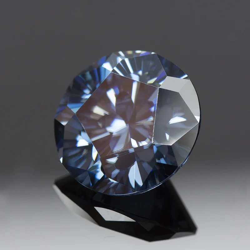 Moissanite Stones Primary Colours Royal Blue Round Shape Special Sakura DIY Jewelry Making Materials with Cut GRA Certificate