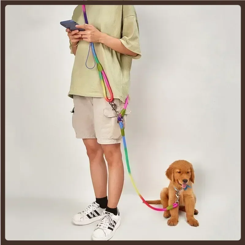 

Reflective Nylon Leashes Pet Dogs Chain Traction Rope Leads for Running Free Hands Rope Chain for Small Large Dog