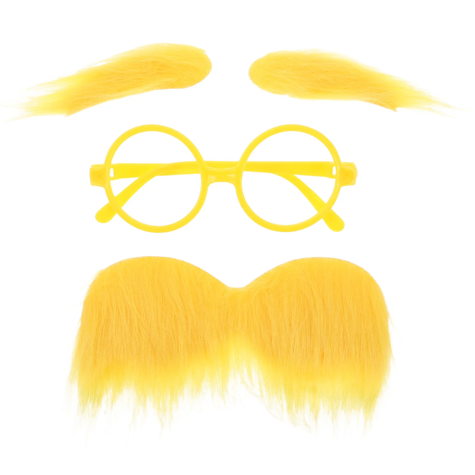 1 ensemble de lunettes jaunes, moustache, sourcils, décorations de fête, accessoires de Costume pour mascarade, carnaval, Cosplay, accessoires de stand Photo