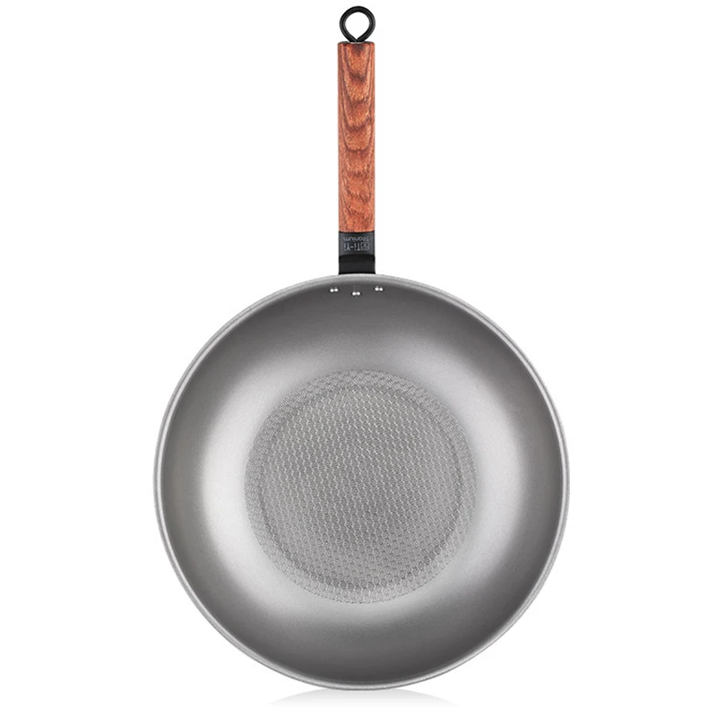 32CM Pure Titanium Frying Pan with Glass Lid Kitchen CookwareV, Fried Eggs Steaks Pans for Gas Stove Qnd Induction Cooker