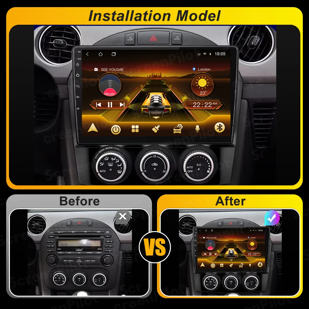 لمازدا MX-5 MX5 MX 5 NC 2005 -2015 أندرويد 15 راديو السيارة الوسائط المتعددة مشغل فيديو Carplay شاشة تعمل باللمس RDS 8 الأساسية شاشة تعمل باللمس #4