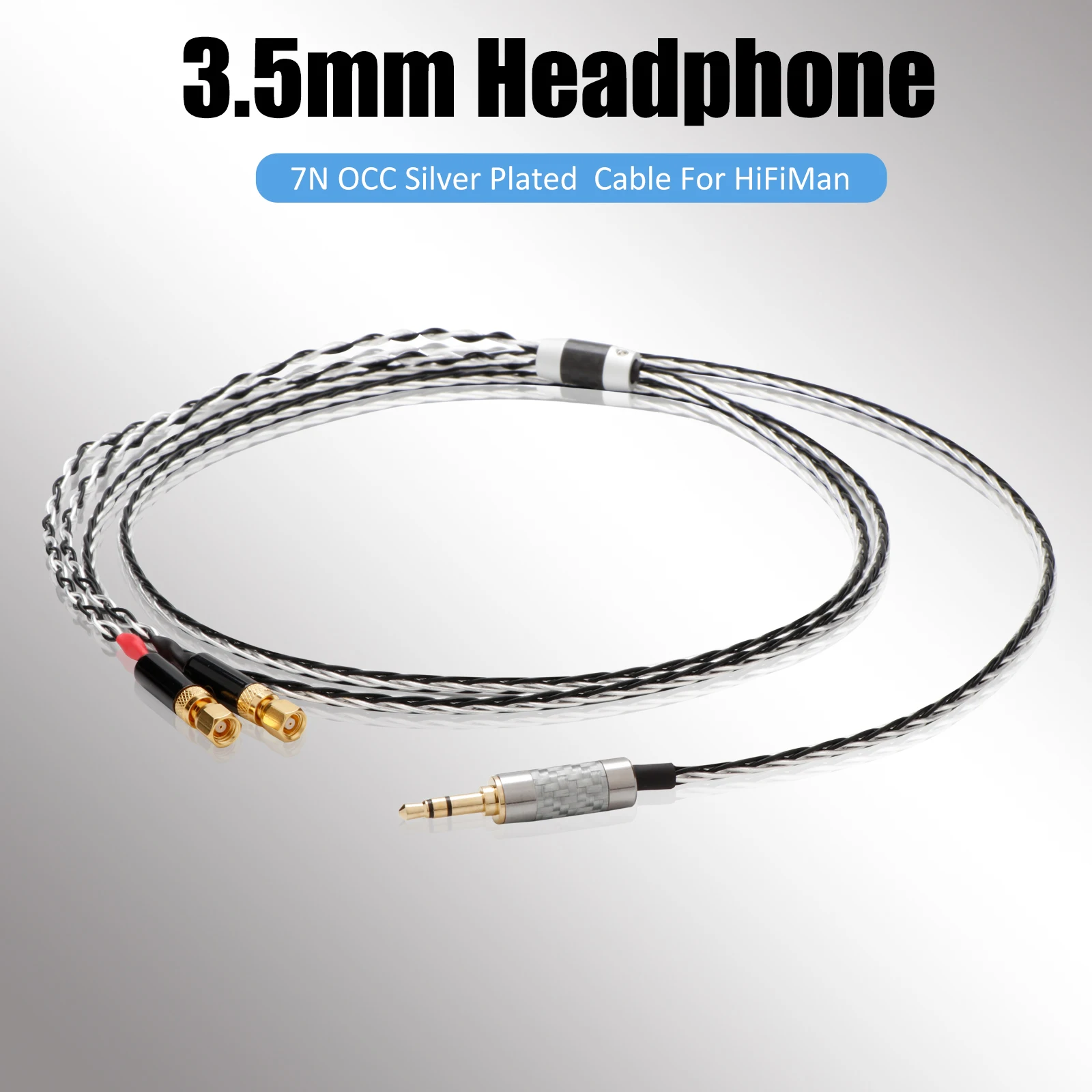 HiFi Audio OCC Silver Plated Upgrade Earphone Cable 4.4/3.5mm Plugs for NEW Focal ELEAR Headset French Utopia for HiFiMan HE400