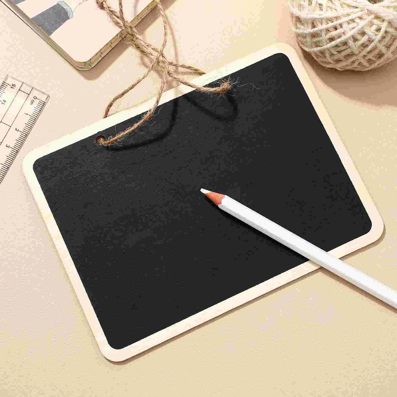 Chalk Board Sign Small Blackboard Sign 4Pcs Rectangular Double- sided Wood Blackboards Wedding Party Table Number Place Hanging